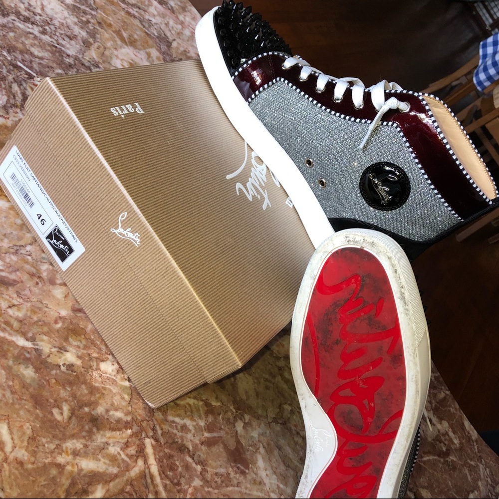 Christian Louboutin Louis Saffiano Flat Spikes